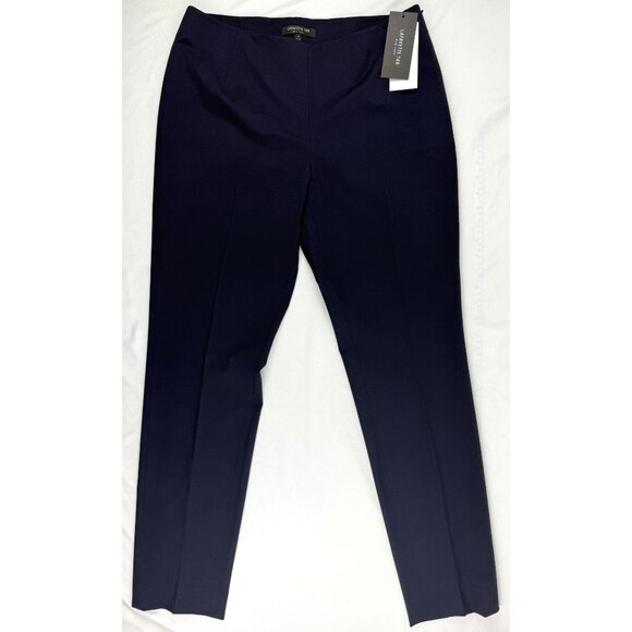 NWT Lafayette 148 NY Stanton Virgin Wool Pant Navy Blue Womens 6 Full Length - Picture 1 of 9
